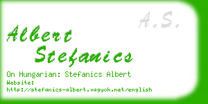 albert stefanics business card